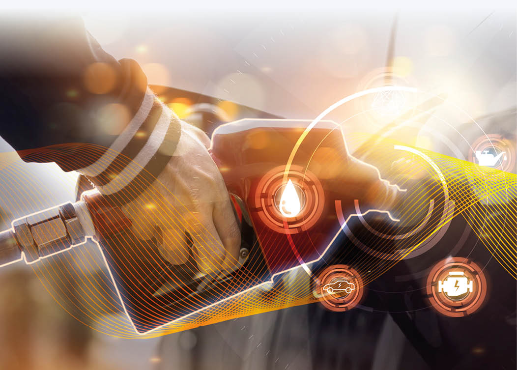 Futuristic oil fueling concept modern icon, refilling refueling car vehicle transportation station, power energy restoring, close up man using oil gasoline pump at petrol gas station resource energy