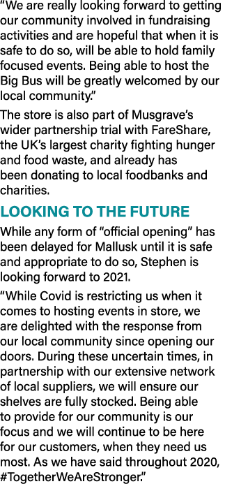  We are really looking forward to getting our community involved in fundraising activities and are hopeful that when    
