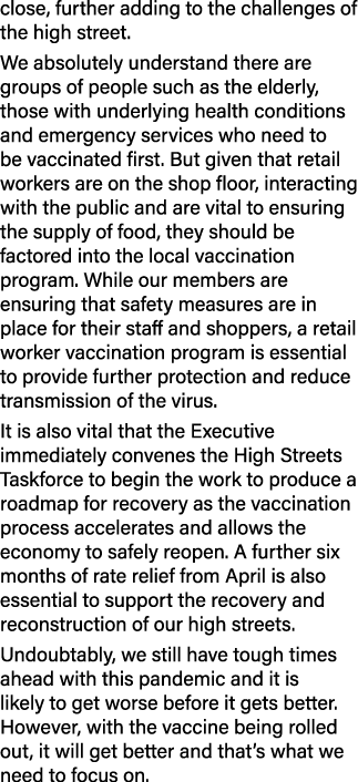 close, further adding to the challenges of the high street  We absolutely understand there are groups of people such    