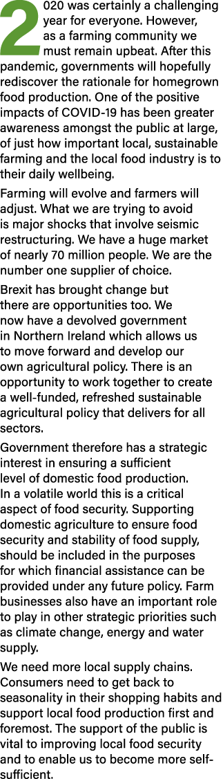 2020 was certainly a challenging year for everyone  However, as a farming community we must remain upbeat  After this   