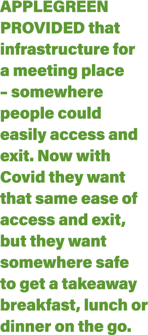 Applegreen provided that infrastructure for a meeting place   somewhere people could easily access and exit  Now with   