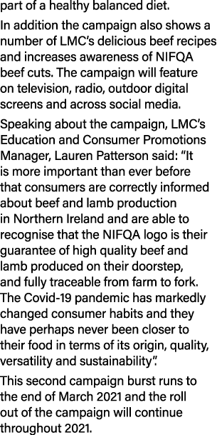 part of a healthy balanced diet  In addition the campaign also shows a number of LMC s delicious beef recipes and inc   