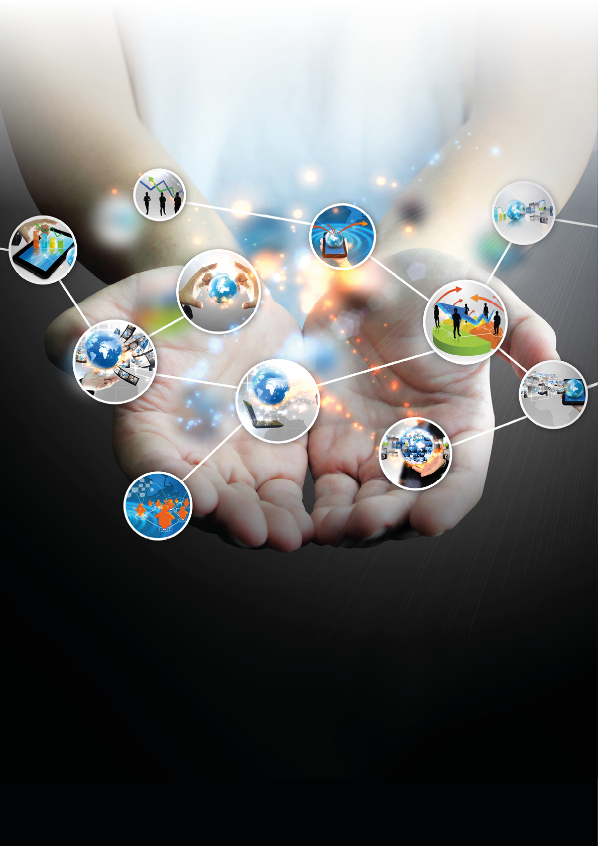 hand holding business diagram