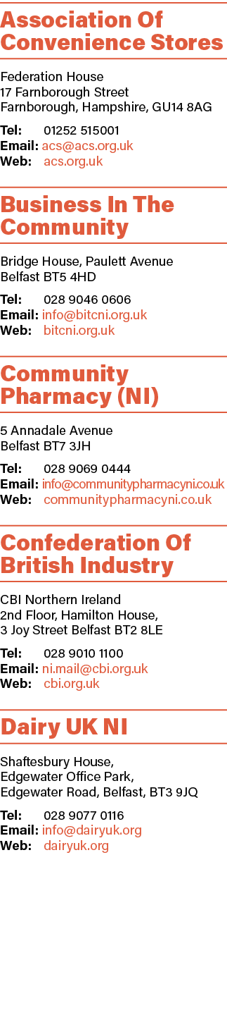 Association Of Convenience Stores Federation House 17 Farnborough Street Farnborough, Hampshire, GU14 8AG Tel: 01252    