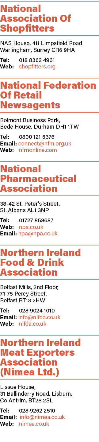 National Association Of Shopfitters NAS House, 411 Limpsfield Road Warlingham, Surrey CR6 9HA Tel: 018 8362 4961 Web:   
