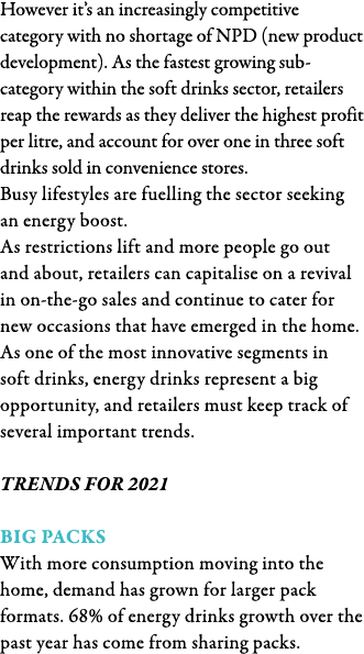 However it s an increasingly competitive category with no shortage of NPD (new product development)  As the fastest g   