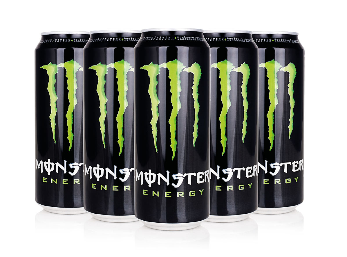 Kragujevac, Serbia: February 21,2018: Monster energy drink cans isolated on white background