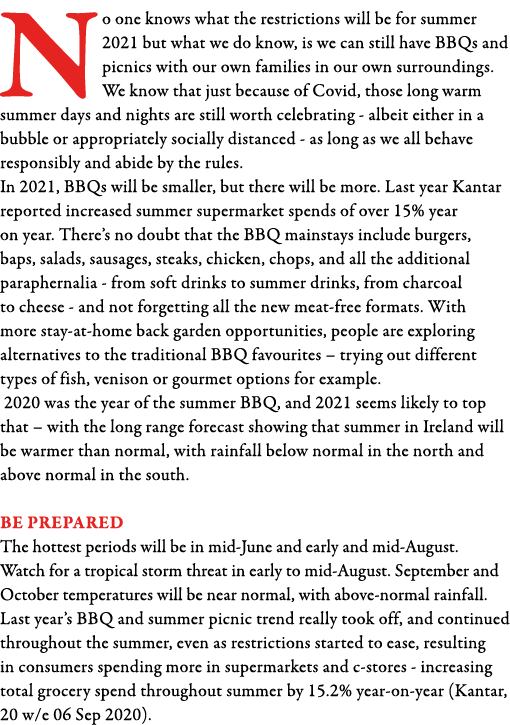 No one knows what the restrictions will be for summer 2021 but what we do know, is we can still have BBQs and picnics   
