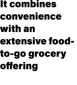 It combines convenience with an extensive food to go grocery offering 