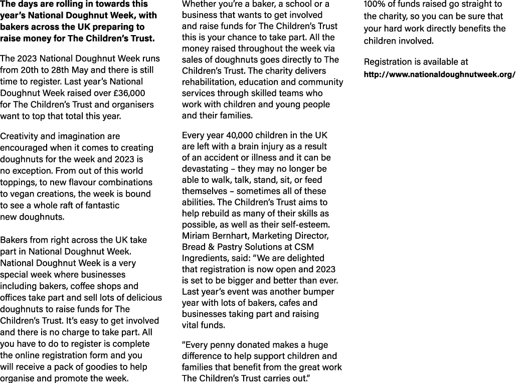 The days are rolling in towards this year’s National Doughnut Week, with bakers across the UK preparing to raise mone...