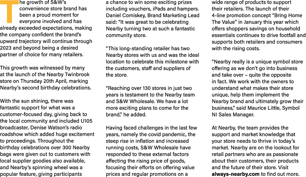 The growth of S&W’s convenience store brand has been a proud moment for everyone involved and has already exceeded ex...