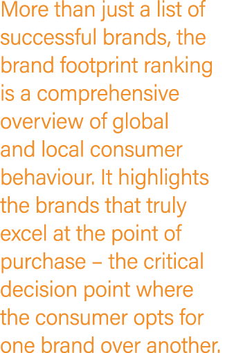More than just a list of successful brands, the brand footprint ranking is a comprehensive overview of global and loc...
