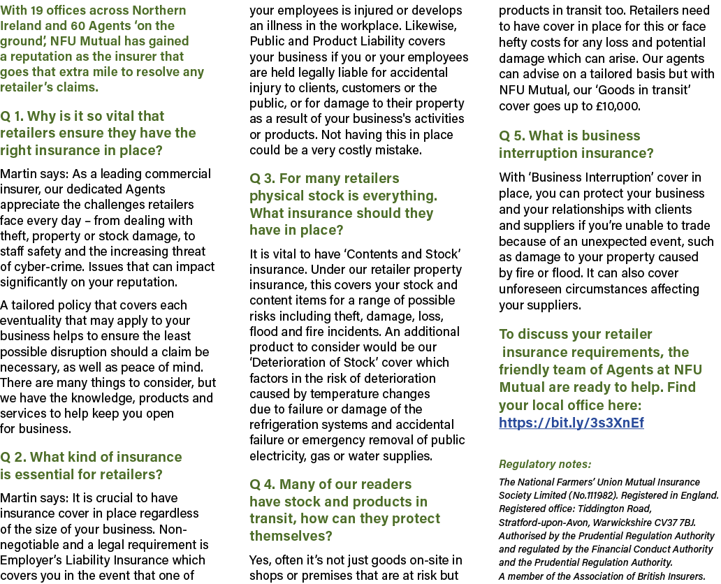 With 19 offices across Northern Ireland and 60 Agents ‘on the ground’, NFU Mutual has gained a reputation as the insu...