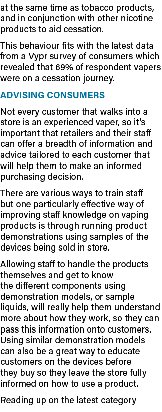 at the same time as tobacco products, and in conjunction with other nicotine products to aid cessation. This behaviou...