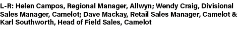 L R: Helen Campos, Regional Manager, Allwyn; Wendy Craig, Divisional Sales Manager, Camelot; Dave Mackay, Retail Sale...