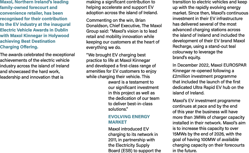 Maxol, Northern Ireland’s leading family owned forecourt and convenience retailer, has been recognised for their cont...