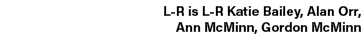 L R is L R Katie Bailey, Alan Orr, Ann McMinn, Gordon McMinn