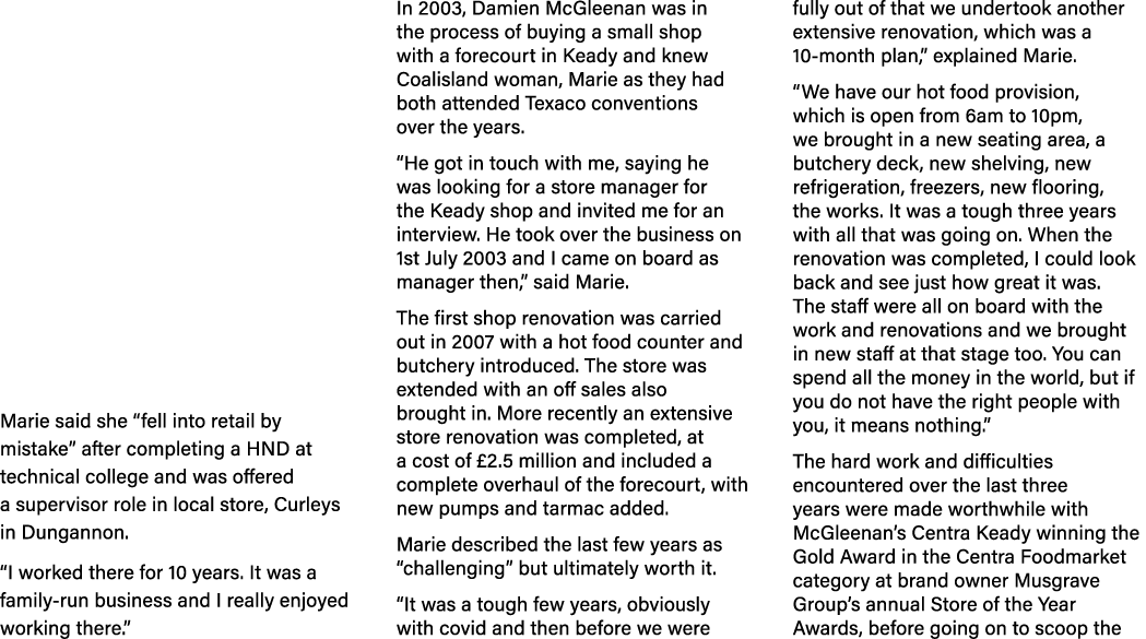 Marie said she “fell into retail by mistake” after completing a HND at technical college and was offered a supervisor...