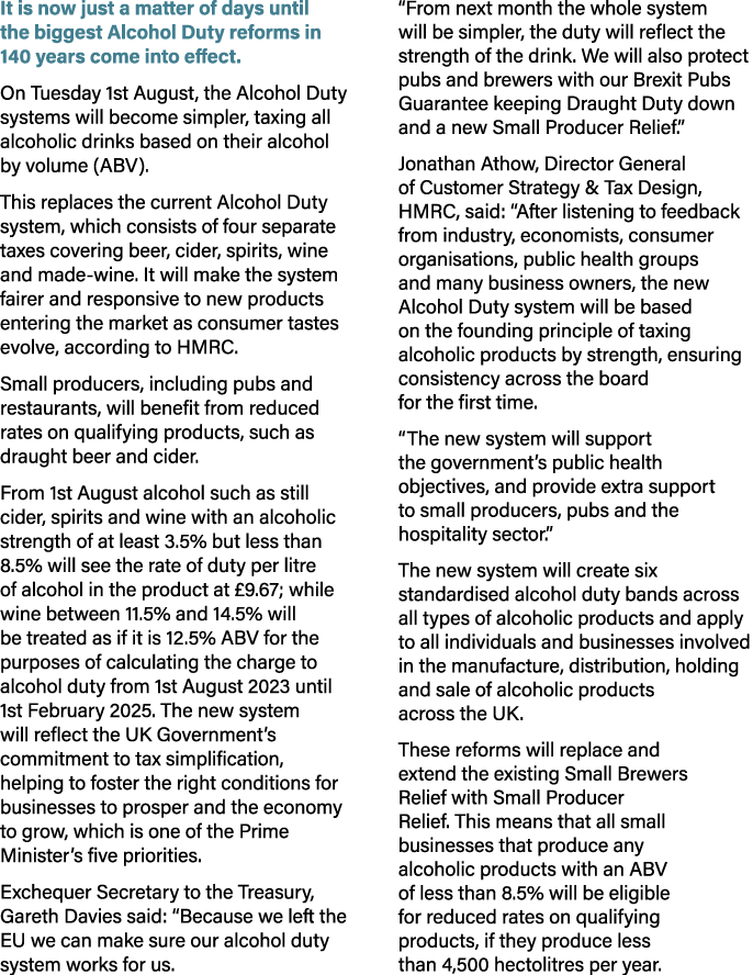 It is now just a matter of days until the biggest Alcohol Duty reforms in 140 years come into effect. On Tuesday 1st ...