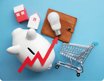 Rising cost of living. inflation financial crisis background