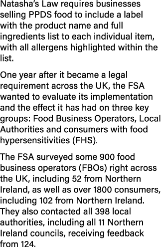 Natasha’s Law requires businesses selling PPDS food to include a label with the product name and full ingredients lis...