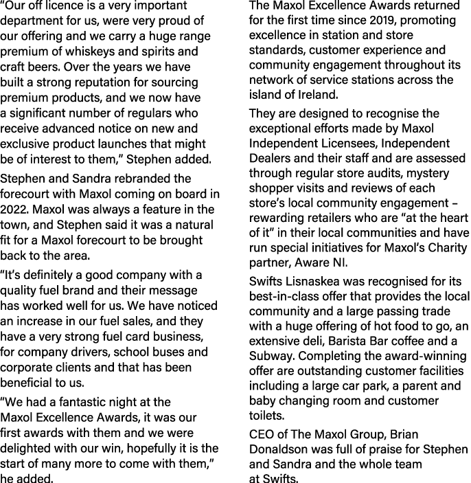 “Our off licence is a very important department for us, were very proud of our offering and we carry a huge range pre...