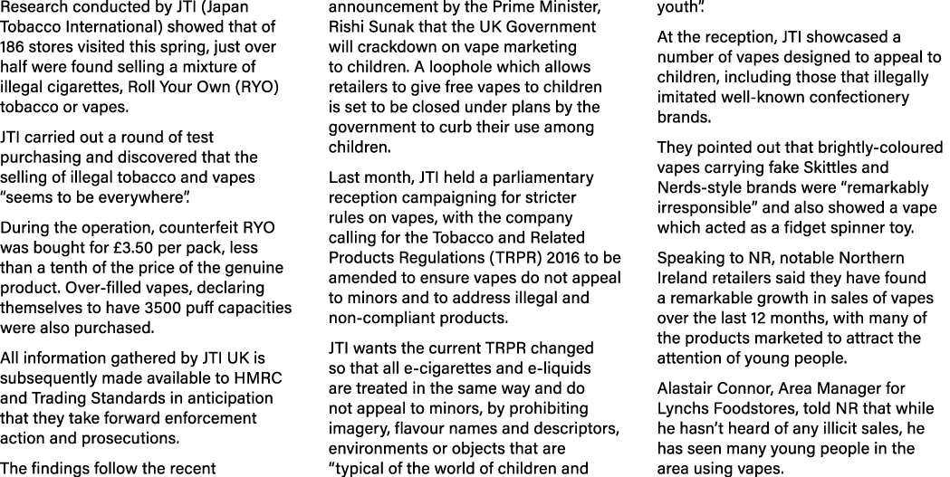 Research conducted by JTI (Japan Tobacco International) showed that of 186 stores visited this spring, just over half...
