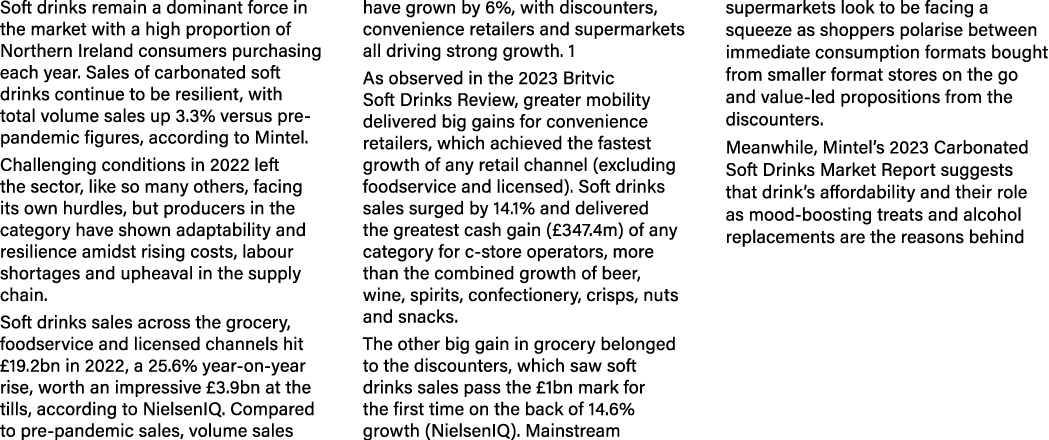 Soft drinks remain a dominant force in the market with a high proportion of Northern Ireland consumers purchasing eac...