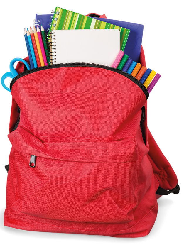 Schoolbag with supplies.