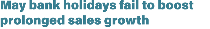 May bank holidays fail to boost prolonged sales growth