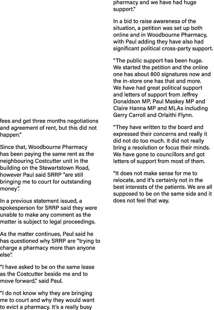 fees and get three months negotiations and agreement of rent, but this did not happen.” Since that, Woodbourne Pharma...