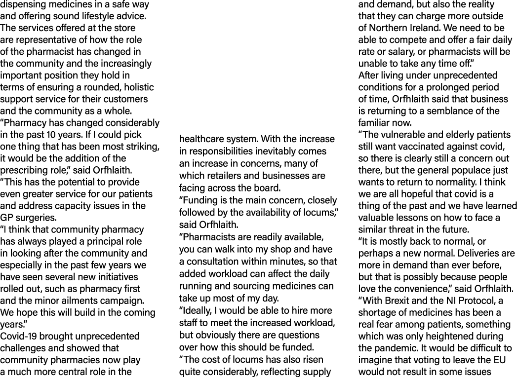 dispensing medicines in a safe way and offering sound lifestyle advice. The services offered at the store are represe...