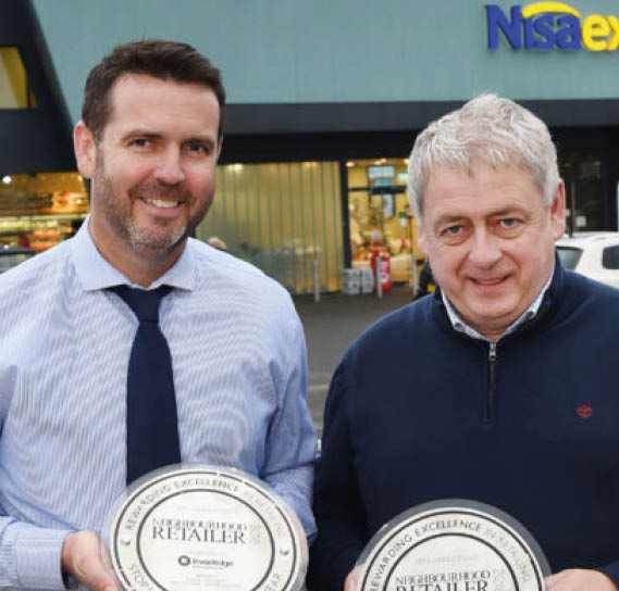 Milestone Rathfriland, supermarket. Pic:  Noel Hadden; manager with Tom McAvoy.