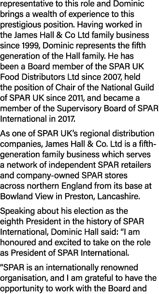 representative to this role and Dominic brings a wealth of experience to this prestigious position. Having worked in ...