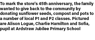 To mark the store’s 45th anniversary, the family wanted to give back to the community by donating sunflower seeds, co...