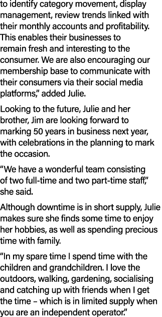 to identify category movement, display management, review trends linked with their monthly accounts and profitability...