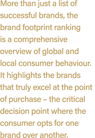 More than just a list of successful brands, the brand footprint ranking is a comprehensive overview of global and loc...