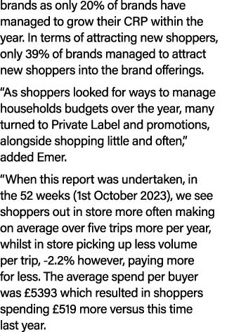 brands as only 20% of brands have managed to grow their CRP within the year. In terms of attracting new shoppers, onl...