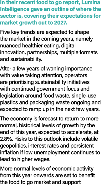 In their recent food to go report, Lumina Intelligence gave an outline of where the sector is, covering their expecta...