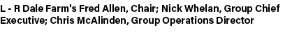 L R Dale Farm's Fred Allen, Chair; Nick Whelan, Group Chief Executive; Chris McAlinden, Group Operations Director