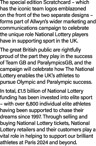 The special edition Scratchcard – which has the iconic team logos emblazoned on the front of the two separate designs...