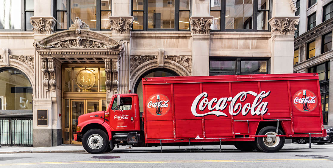 new york, NY  16 9 2019 Coca Cola truck parked in a street in New York city