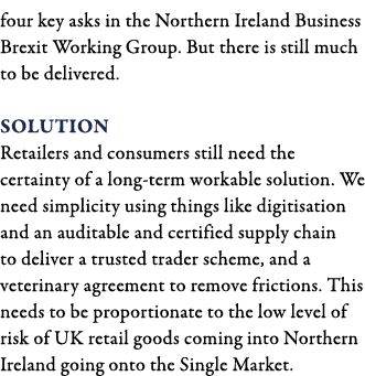 four key asks in the Northern Ireland Business Brexit Working Group  But there is still much to be delivered  Solutio   