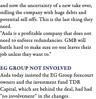 and now the uncertainty of a new take over, sidling the company with huge debts and potential sell offs  This is the    