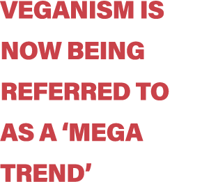 Veganism is now being referred to as a  mega trend 