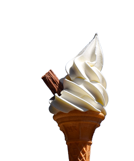 Whipped soft vanilla ice cream in a cone with a chocolate flake  Often known as a Flake 99 or Mr Whippy