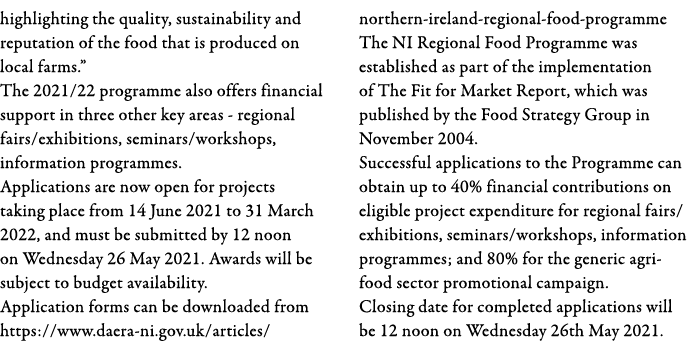 highlighting the quality, sustainability and reputation of the food that is produced on local farms   The 2021 22 pro   