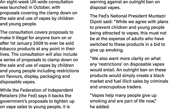 An eight week UK wide consultation was launched in October, with proposals covering the clamp down on the sale and us...