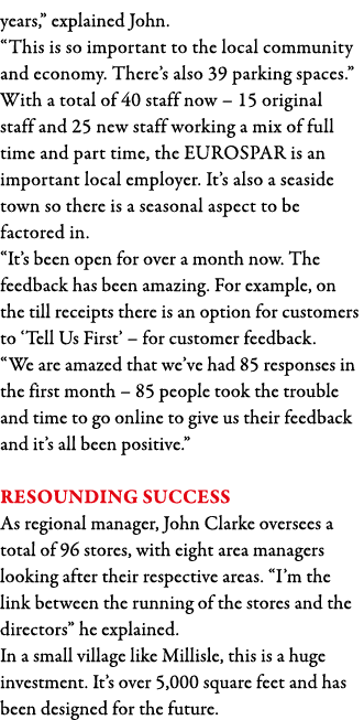 years,  explained John   This is so important to the local community and economy  There s also 39 parking spaces   Wi   