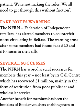 patient  We re not making the rules  We all need to get through this without friction   Fake Notes Warning The NFRN     